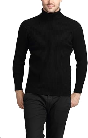 mens black ribbed turtleneck