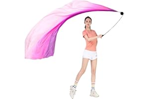 Nimiman 1pcs 2.0x0.9M/78.74"x35.43" Dance Silk Veil Poi Ball Belly Dance Poi Streamer Throw Ball