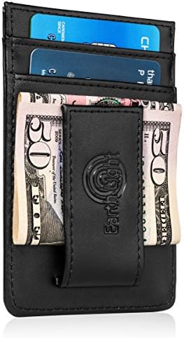 RFID Money Clip & Credit Card Holder by Earth Light Products– Personal Identity Theft Protection – Genuine Napa Leather w/ Ultra Thin Design