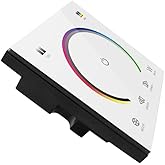 AMKI LED Wall Switch Dimmer,LED Controller,Wall- Mounted Plastic Cover Touch Panel Switch for DC12V-24V 3528 2835 5050 Single Color LED Strip Lighting(RGBW-Red,Green,Blue,White)