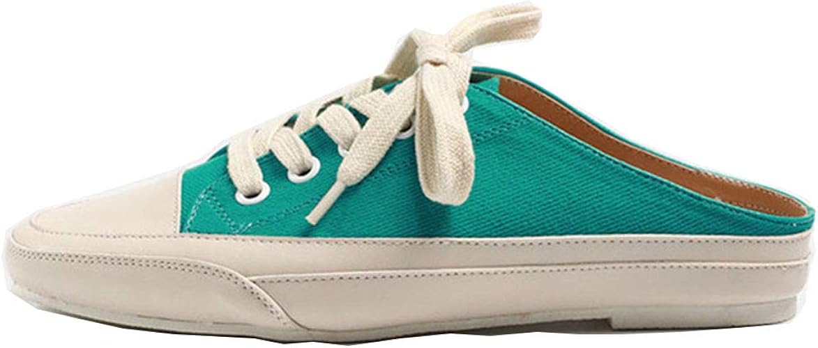 Amazon Harfar 軽量 かかとなし スリッポン レディース レースアップスニーカー クロッグサンダル キャンバス スリッパ 黒 おしゃれ フラット 厚底 サボサンダル スニーカー スリッポンスニーカー レディース オフィスサンダル 履きやすい 通気 スニーカー