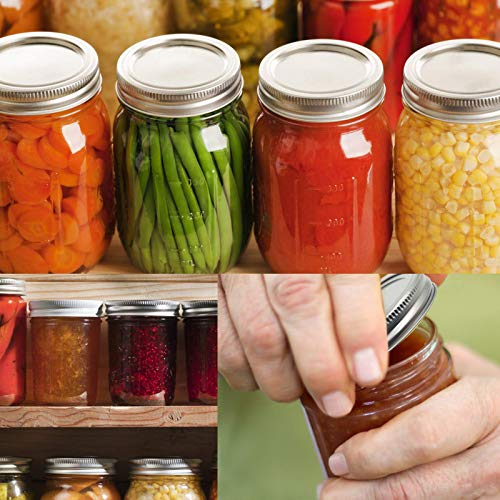 24Pcs Canning Lids, Regular Mouth Mason Jars Lids Holes/Without Hole Lids, Reusable Leak Proof Split-Type Lids with Rings for Mason Jar, Ball Jar, Canning Jars, Drinking Jars, Silver 70mm