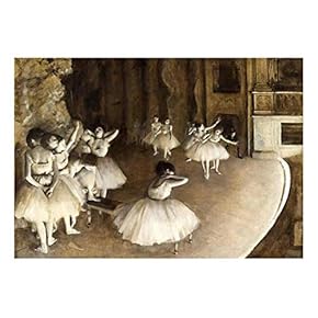 The Rehearsal of The Ballet Onstage by Edgar Degas - Founder of French Impressionism - Dancers in Pastel - Peel and Stick Large Wall Mural, Removable Wallpaper, Home Decor - 66x96 inches