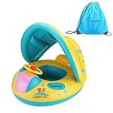 Mommy and Baby Inflatable Baby Pool Float，Happon Baby Float Seat Swim Ring Pool Float For Age 6-36 months Included A Storage Bag Bonus