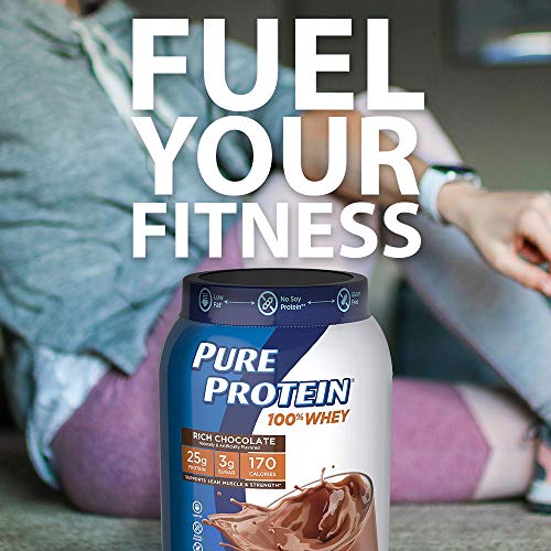 Whey Protein Powder by Pure Protein, Gluten Free, Vanilla Cream, 1.75