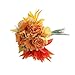 Miracliy 1 Bunch Artificial Flowers Orange Fake Silk Flower Bouquet Arrangements for Bridal Home Hotel Office Party Wedding Decor