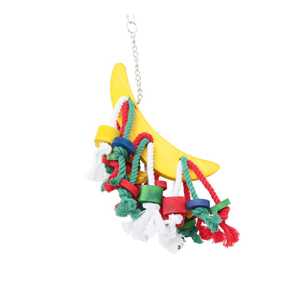 Banana Play Wood & Rope Parrot Toy