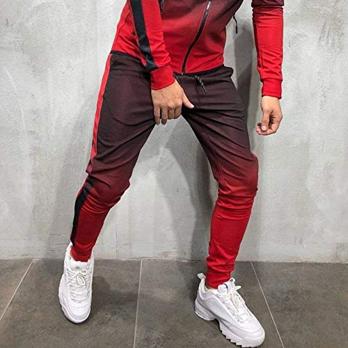 AgrinTol Mens Sports Pants, Fashion Men's Outdoor Packwork Graduated Black Splicing Drawstring Trousers Pants