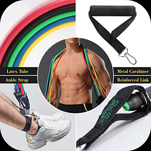 Resistance Bands Set 11 Pack, Exercise Bands Fitness Workout Equipment