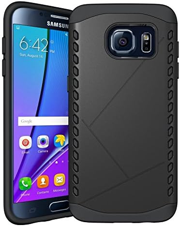 Galaxy S7 Edge Case, GEENKER Heavy Duty Dual layer Rugged Flexible Shock-Absorption Soft Silicone Bumper and Anti-Scratch Hard Rigid PC Cover Hybrid Protective Case for Samsung Galaxy S7 Edge -Black