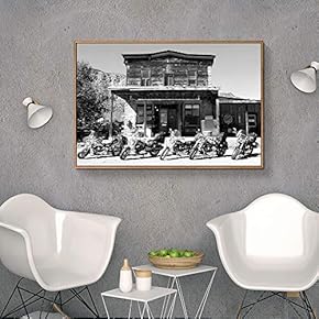 Floating Framed Canvas Wall Art for Living Room, Bedroom Black and White Building Canvas Prints for Home Decoration Ready to Hang - 16x24 inches