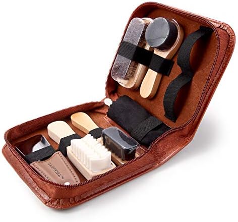 GAINWELL Shoe Care Sets with PU Leather Case