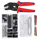 Crimping Tool Kit, Preciva Dupont Ratcheting Crimper Plier Set with 1550PCS 2.54mm Dupont Connectors and 460pcs 2.54mm JST-XH Connectors for AWG 26-18(0.1-1mm&sup2;)