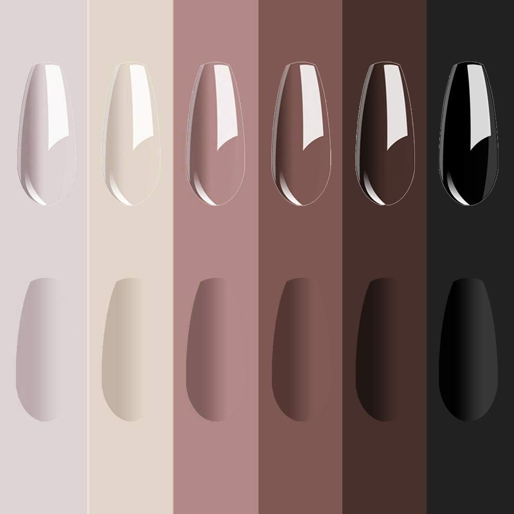 Vishine Nude Brown Collection Gel Nail Polish Set, 6 Colors, UV LED Soak Off Gel Polish 0.27 OZ 8ML, Brown, Beige, Nude - Image 4