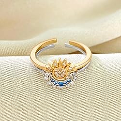 Gtrlums Celestial Sun and Moon Ring Set for