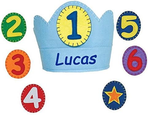 Personalized Yearly Birthday Boy Felt Crown Set with Changeable Numbers