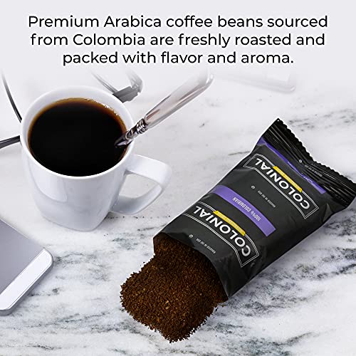Colonial Coffee Packets, Pre Ground Coffee Packs, Colombian Medium