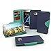 Galaxy S7 Case, Cellto PU Leather Wallet [Navy Blue/Mint] Cover Stand and Reversible Magnetic Flap Flip Cover for Samsung Galaxy S7