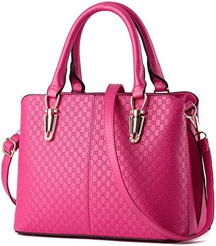 Women Handbag,Women Bag, Shoulder Bag KINGH Zip Closure Tote Vintage Bag PU Leather 119 Rose Red