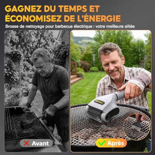 SOARFLY Electric Barbecue Brush, 210 Min Battery Life at 800 RPM, 20 kg Torque & Double LED Lighting, Electric Barbecue Brush For Men And Barbecue Enthusiasts