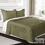 3 Piece Quilt Set Full/Queen Size By Clara Clark– Luxury Bedspread Coverlet Soft All Season Microfiber – Machine Washable - Comes in Many Colors - set includes Quilt & Shams