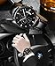 KASHIDUN Men's Watch Quartz Chronograph Waterproof Date Wrist Watch Leather Band Men Clock-Black