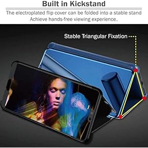 JIAFEI Custodia per Oppo Reno 4Z (5G), Custodia Luxury Mirror Flip Traslucido Clear View Specchio Standing Cover Anti… - immagine 5