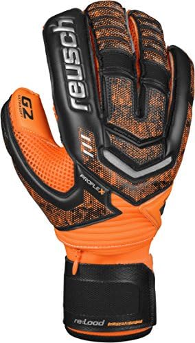 Reusch Soccer Re:Load Supreme G2 Ortho-Tec Goalkeeper Glove, Black/Orange, Size 7
