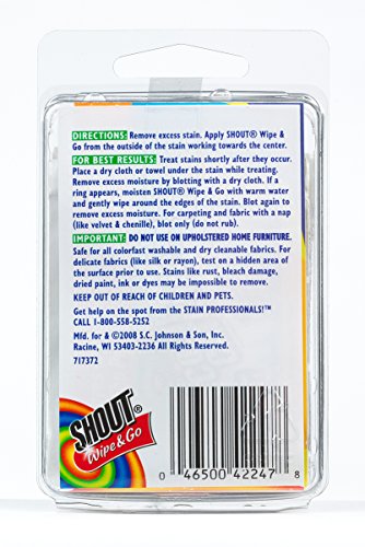 Shout Wipe & Go Wipes, 4-Count (Pack of 24)