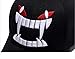 Quanhaigou Men's Black Snapback,Big Teeth Adjustable Baseball Hat 3D Embroidery Cartoon Caps