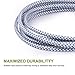 Omitech 3pcs 3FT 6FT 10FT Nylon Braided Charging Cable Cord 8-Pin Lightning to USB Cable Charger Compatible with iPhone 7/ 7 Plus/6/6s/6 plus/6s plus, iPhone 5/5s/5c,iPad, iPod and More(White)