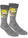 The Simpsons Homer Simpson Casual Crew Socks 2 Pair Pack Grey Heather
