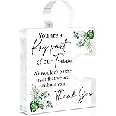Team Appreciation Gift - Boss Day Gifts - Leadership Gift - Thank You Gifts for Coworkers Colleagues Employees Boss - You Are a Key Part of Our Team Acrylic Puzzle Piece Plaque Office Desk Decor