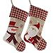 Wewill Classic Christmas Stockings Set of 2 Santa Snowman Xmas Decor Party Favor for Family, 17-Inch (Style 2)