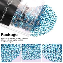 Novani Hotfix Rhinestones, Aquamarine Flatback