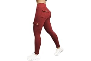 SHOPESSA Womens Yoga Pants with Pockets High Waist Long Flare Leggings Classic Fit Jeans Multi Pockets Cargo Pants
