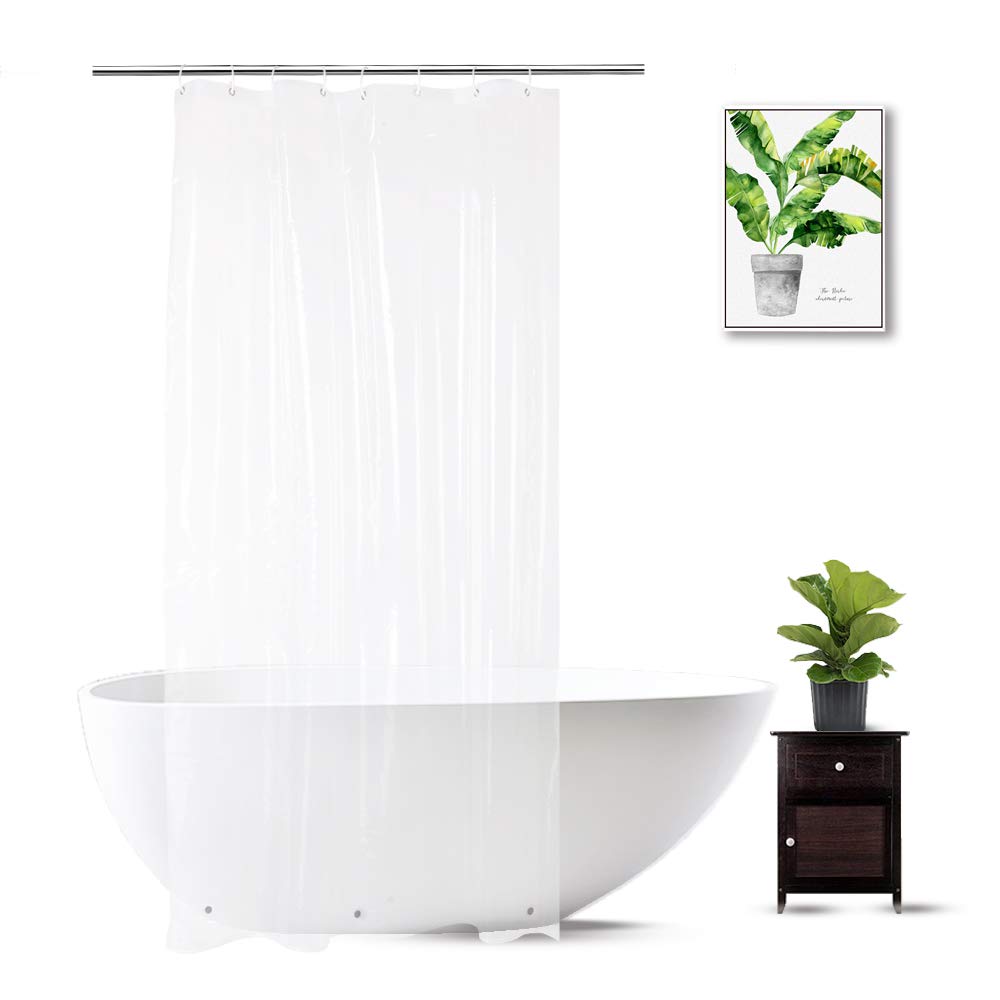 Transparent Shower Curtain Liner 72 X 75 Inch Eva Mildew Resistant