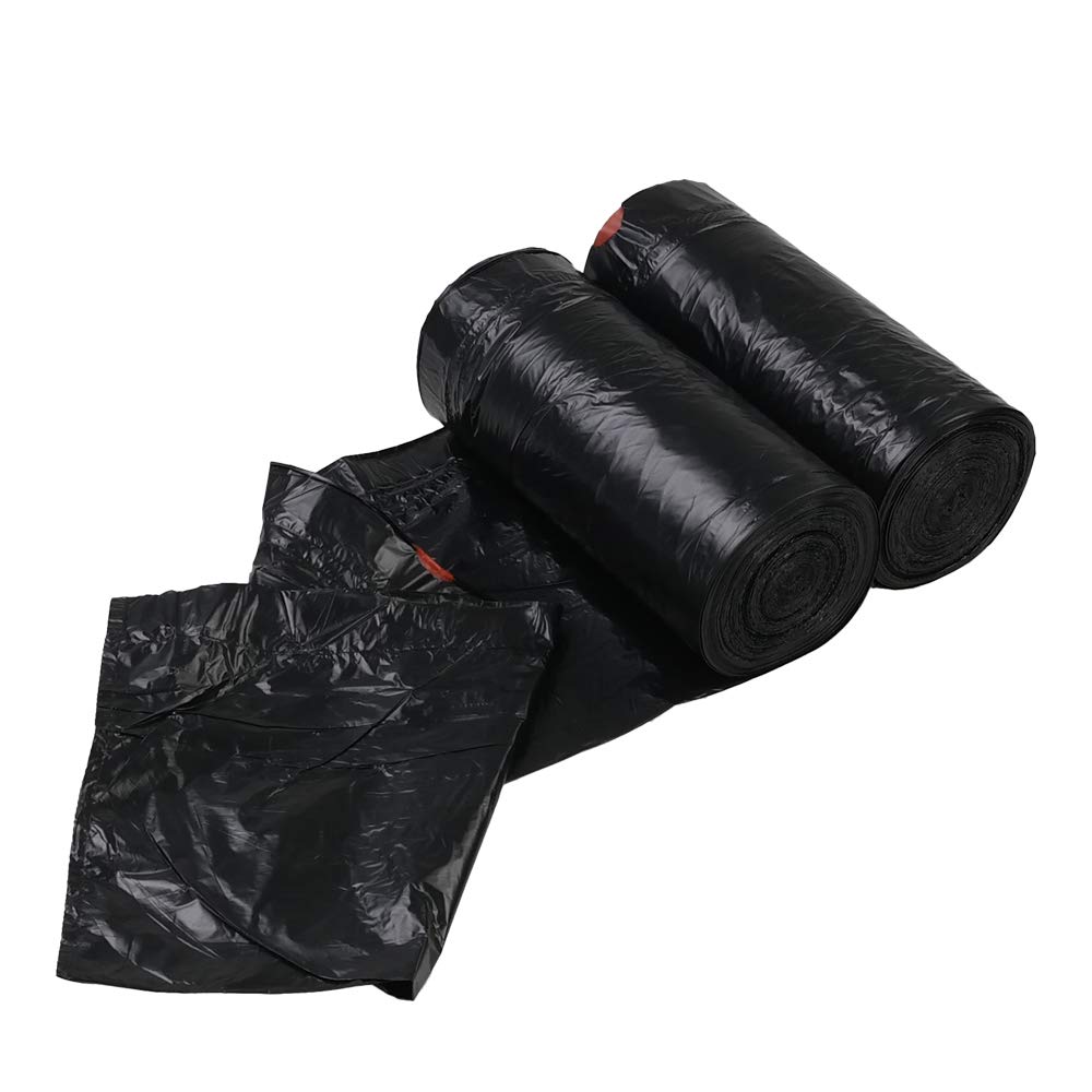 Parlynies 20L Black Bin Bags, Kitchen Drawstring Bin Liners, 2 Rolls/110 Bags
