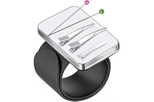 RABETLY Extension Size Magnetic Pincushion for Sewing, Silicone Wrist Magnetic Wristband for Braiding Gel, Pin Cushion Holder Bracelet for Quilting Sewing & Hairstylists (Black)