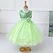 Weixinbuy Kids Girls Sequin Bowknot Sleeveless Summer Wedding Party Dress Green 5-6Y