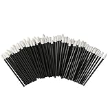 Shintop Disposable Lip Brushes Lipstick Gloss Wands Applicator Perfect Make Up Tool (50pcs Black)