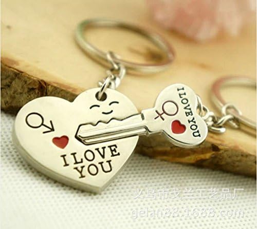 Angelia Love's Arrow Couple Keychains Metal Romantic Lovers Heart Key Ring Chain