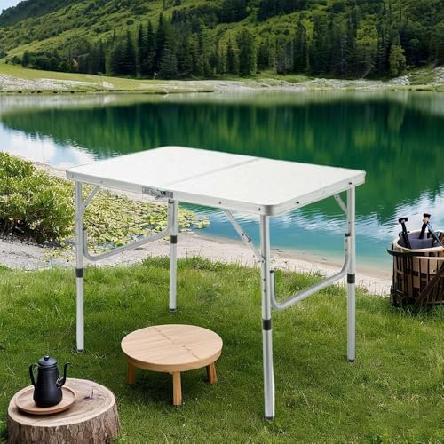 Mesa Maleta Camping Dobrável 90x60cm Ajuste Altura Livre Estável Portátil Alumínio M.R Camping