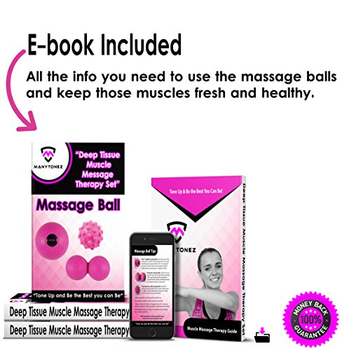 MANYTONEZ Deep Tissue Massage Ball Set - Includes 5" Weighted (1.3lb) Medicine Massage Ball, Peanut Lacrosse Ball, Spiky Massage Ball - For Trigger Point Therapy, Myofascial Release - Thumbnail 4