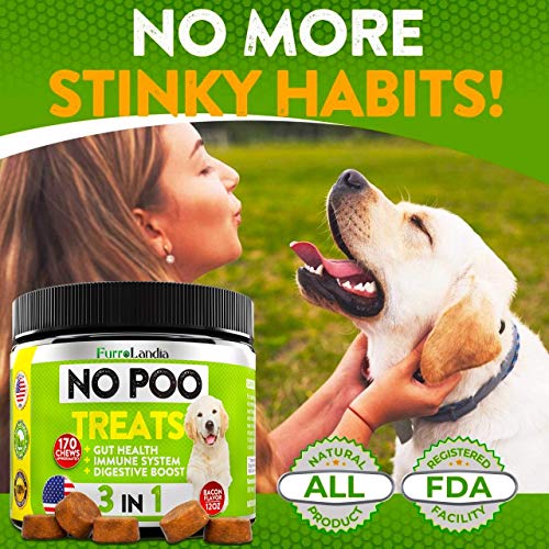 FurroLandia No Poo Treats Coprophagia Stool Eating Deterrent for Dogs