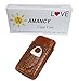 AMANCY Classical Brown Crocodile Pattern Leather Cigar Holder Case with 2 Triple Jet Cigar Lighter and Cutter,Great Cigar Gift Kit for Men