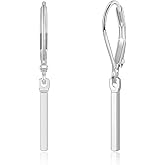 FSLEAD 14K Gold Earring Heart Bar Flower Earrings for Women Gold Silver Heart Leverback Drop Earrings