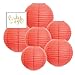 Andaz Press Hanging Paper Lantern Party Decor Kit with Gold Party Sign, Coral, 6-Pack