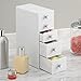 InterDesign Cosmetic Organizer for Vanity Cabinet to Hold Makeup, Beauty Products - 5 Drawers, White