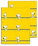 Eureka Yellow Snoopy Sticker Name Tags and